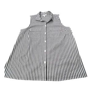 J. Jill Grey White Striped Button Up Blouse Tank Top Women’s Size S